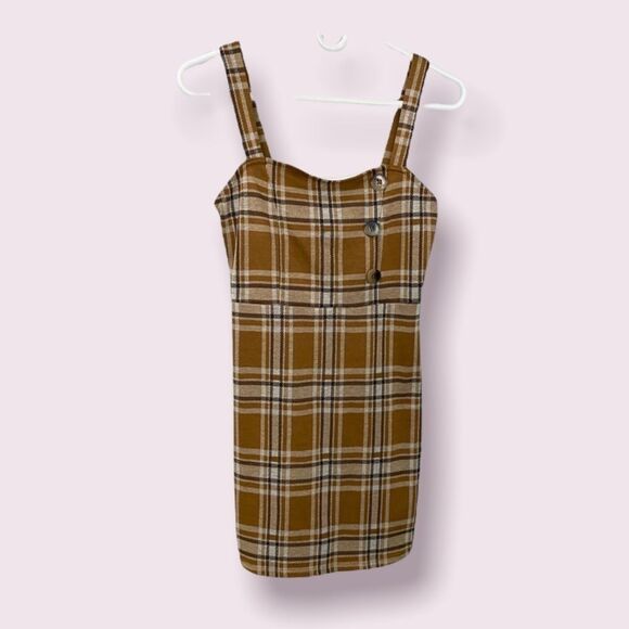 𝅺fall Plaid Mini Dress - Picture 1 of 5